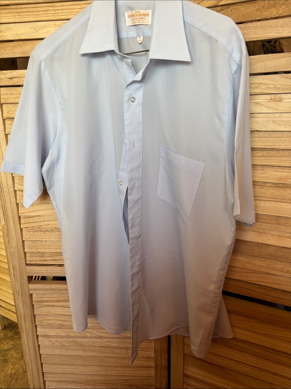Classic Vintage Arrow Men's Short-Sleeve Dress Shirt - Light Blue 16